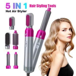 Multi Functional 4 In1 Hair Dryer Comb Hair Curling Straightening Hair Styling Comb Straightener Curler For Girls