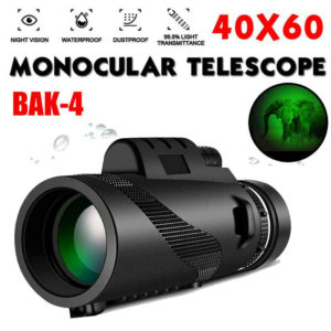 Telescope Monocular 40X60 Zoom Monocular Binoculars Clear Weak Night Vision Pocket Telescope with SmartPhone Holder for Camping